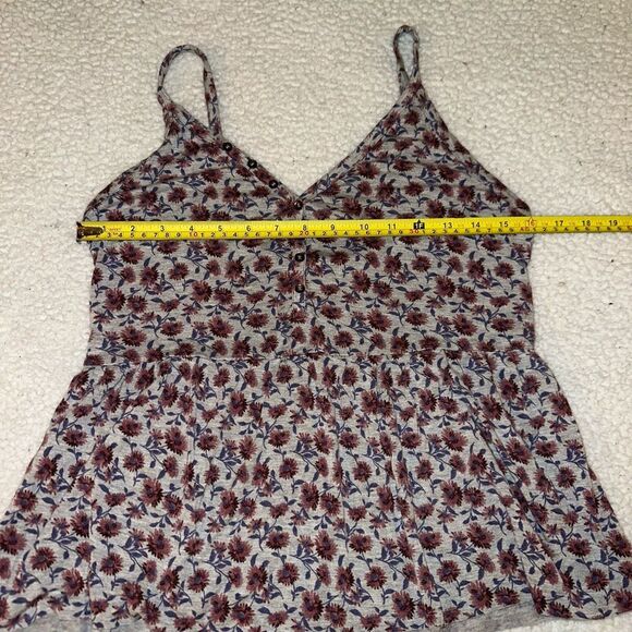 American Eagle Women’s Gray Purple Floral Tank Top Medium EUC - Picture 7 of 10